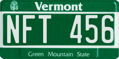VT license plate NFT456