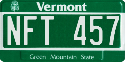 VT license plate NFT457