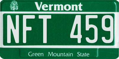 VT license plate NFT459