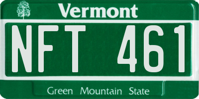 VT license plate NFT461