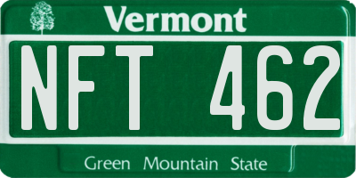 VT license plate NFT462