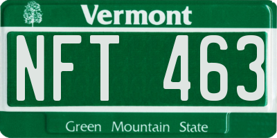 VT license plate NFT463