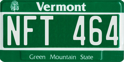 VT license plate NFT464