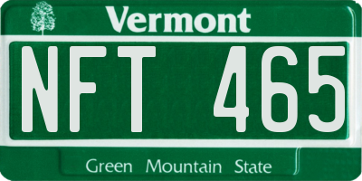 VT license plate NFT465