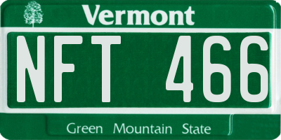 VT license plate NFT466