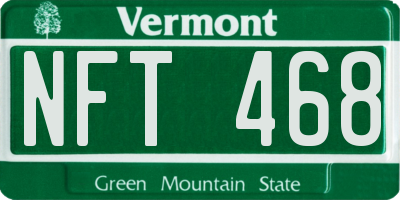 VT license plate NFT468