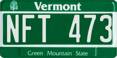 VT license plate NFT473
