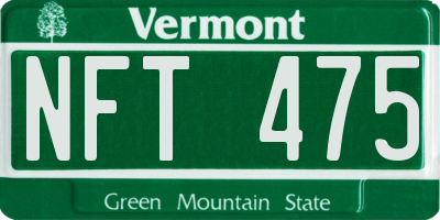 VT license plate NFT475