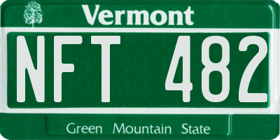 VT license plate NFT482