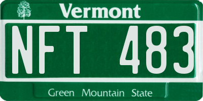 VT license plate NFT483
