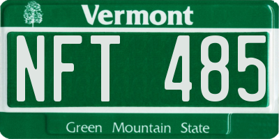 VT license plate NFT485