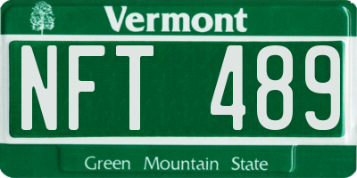 VT license plate NFT489