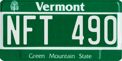 VT license plate NFT490