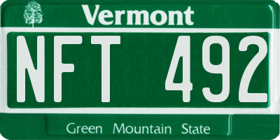 VT license plate NFT492