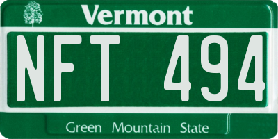VT license plate NFT494