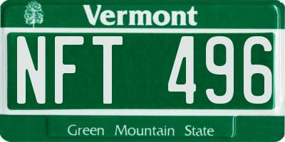 VT license plate NFT496