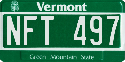 VT license plate NFT497