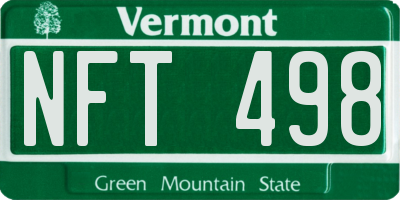 VT license plate NFT498