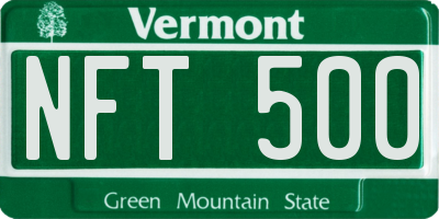 VT license plate NFT500