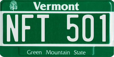 VT license plate NFT501