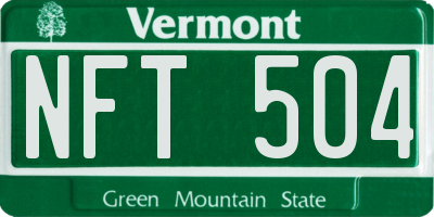 VT license plate NFT504