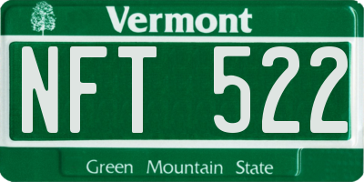 VT license plate NFT522
