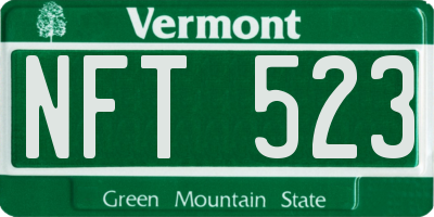 VT license plate NFT523