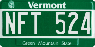VT license plate NFT524