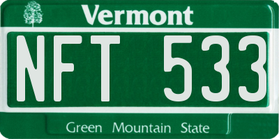 VT license plate NFT533