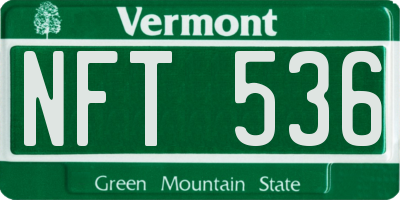 VT license plate NFT536
