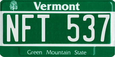 VT license plate NFT537