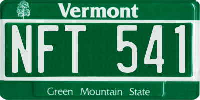 VT license plate NFT541