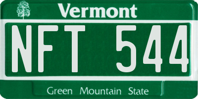 VT license plate NFT544
