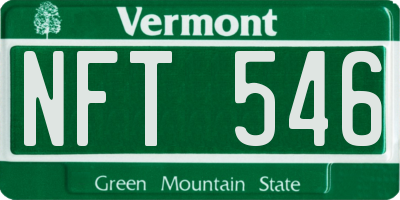 VT license plate NFT546