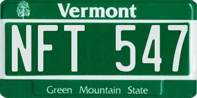 VT license plate NFT547
