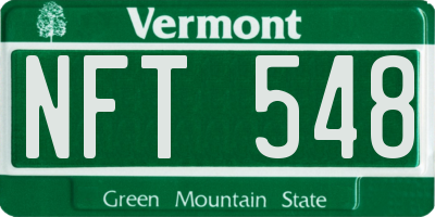 VT license plate NFT548