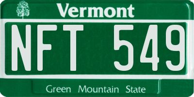 VT license plate NFT549