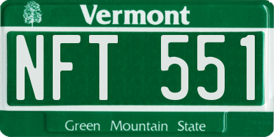 VT license plate NFT551