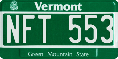 VT license plate NFT553