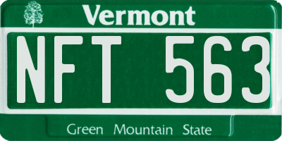VT license plate NFT563