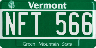 VT license plate NFT566