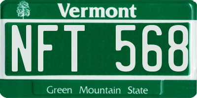 VT license plate NFT568