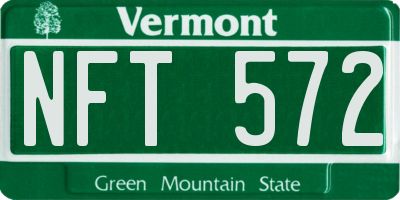 VT license plate NFT572