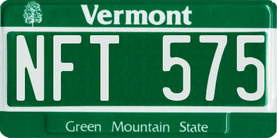 VT license plate NFT575