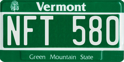 VT license plate NFT580