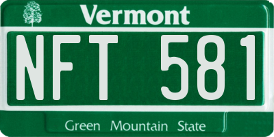 VT license plate NFT581