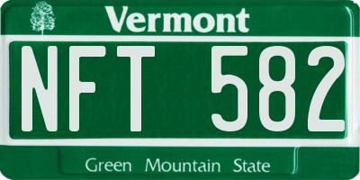 VT license plate NFT582