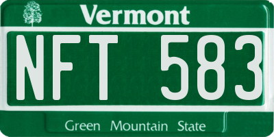 VT license plate NFT583