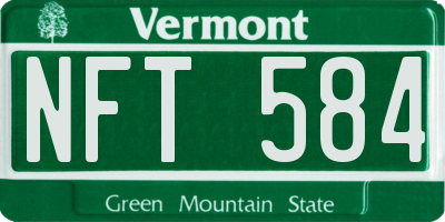 VT license plate NFT584