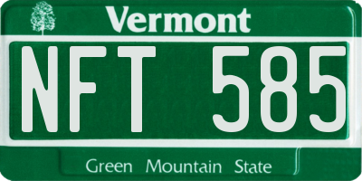 VT license plate NFT585